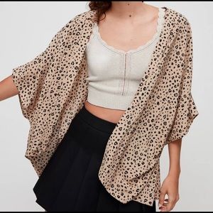 Aritzia • Cosima Sunday Best Leopard Print Kimono Open Cardigan • Size Small